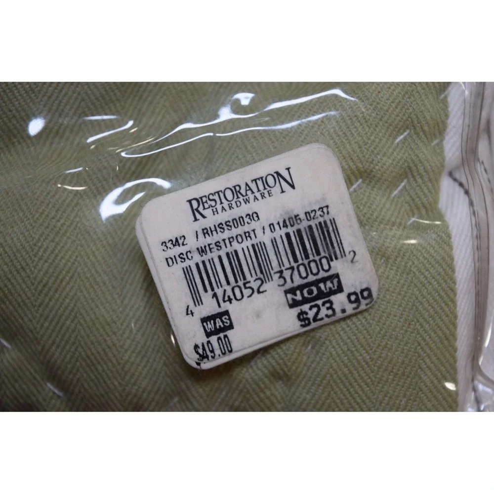 Restoration Hardware WESTPORT Bedding EURO Pillow Sham Heavy Cotton Striped 26